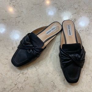 Steve Madden Black Mules with Bow Detail